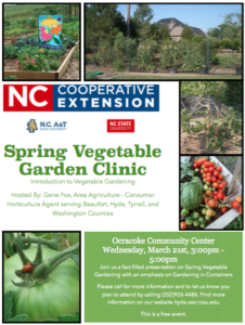 Cover photo for Sign-Up Now for the Spring Vegetable Garden Clinic on Ocracoke Island