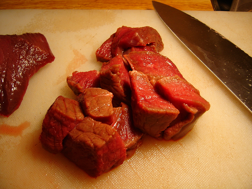 Cut up meat