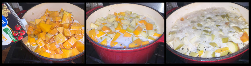 Butternut Squash and Apple Soup Cooking