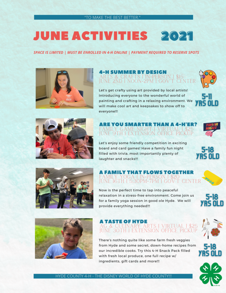 June activities page 1